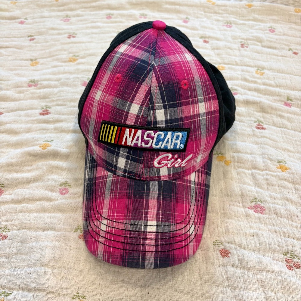 Unique Y2K Nascar Girl Pink Plaid Racing Baseball Cap